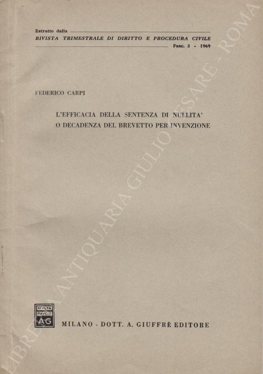 L'efficacia della sentenza di nullità o decadenza del brevetto per … | Immagine Gallery 2