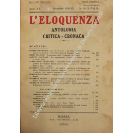 L'eloquenza. Antologia, critica, cronaca. Anno XX - 1930 | Immagine principale