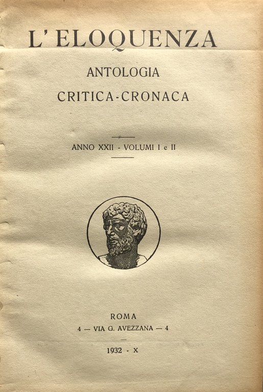 L'eloquenza. Antologia, critica, cronaca. Anno XXII - 1932 | Immagine Gallery 2