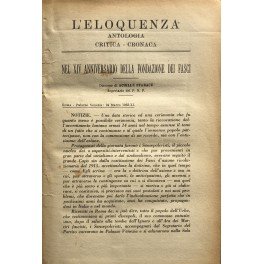 L'eloquenza. Antologia, critica, cronaca. Anno XXIII - 1933 | Immagine principale