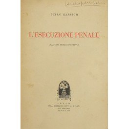 L'esecuzione penale. (Saggio introduttivo)