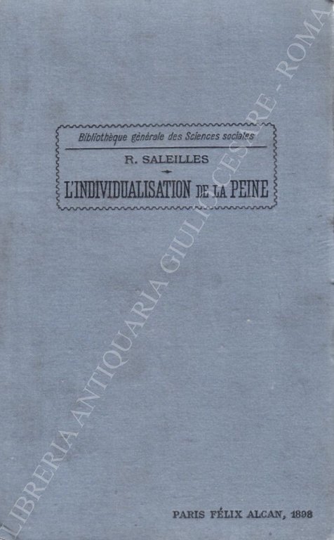 L'individualisation de la peine. Etude de criminalite sociale. Precede d'une … | Immagine Gallery 2
