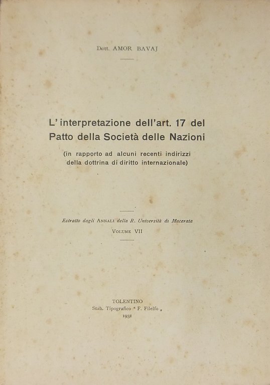 L'interpretazione dell'art. 17 del Patto della Società delle Nazioni (in … | Immagine Gallery 2