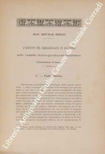 L'istituto del Barracellato in Sardegna sotto l'aspetto storico-giuridico-amministrativo. (Dissertazione di … | Immagine Gallery 2