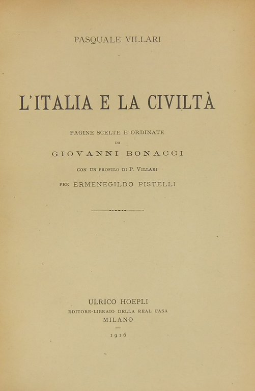 L'Italia e la civiltˆ. Pagine scelte e ordinate da Giovanni … | Immagine Gallery 2