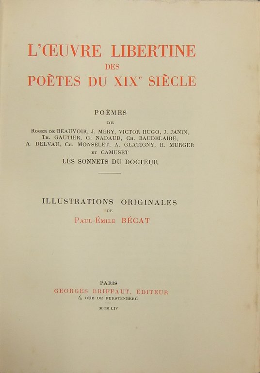 L'oeuvre libertine des poetes du XIX siecle. Poemes de: R. … | Immagine Gallery 2