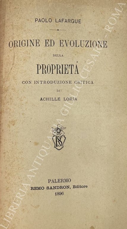 L'origine e l'evoluzione della proprietà con introduzione critica di Achille … | Immagine Gallery 2