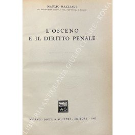 L'osceno e il diritto penale. Presentazione del Prof. Gian Domenico …
