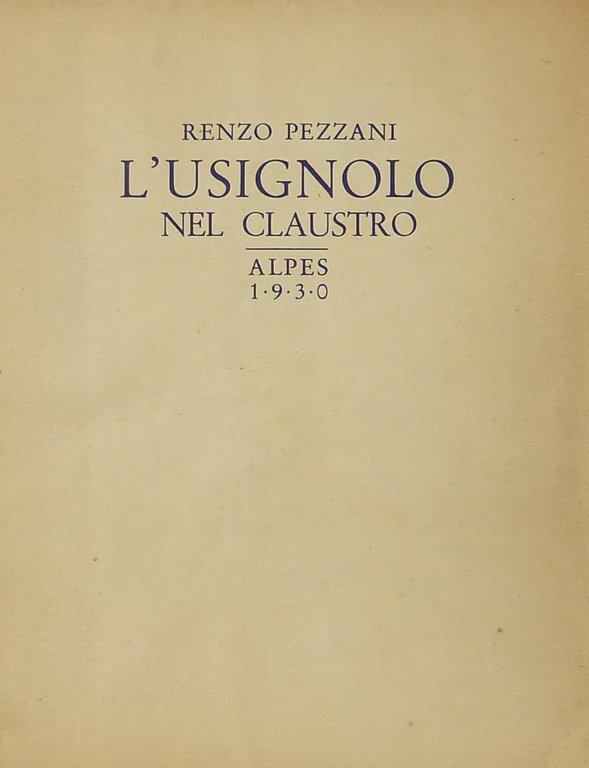 L'usignolo nel claustro. Liriche | Immagine Gallery 2