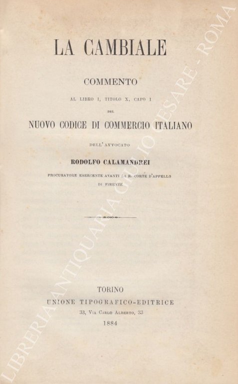 La cambiale. Commento al libro I, titolo X, capo I … | Immagine Gallery 2