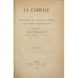La cambiale. Commento al titolo X capo I del nuovo …