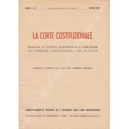 La Corte Costituzionale. Rassegna di Dottrina Giurisprudenza e Legislazione sui … | Immagine principale