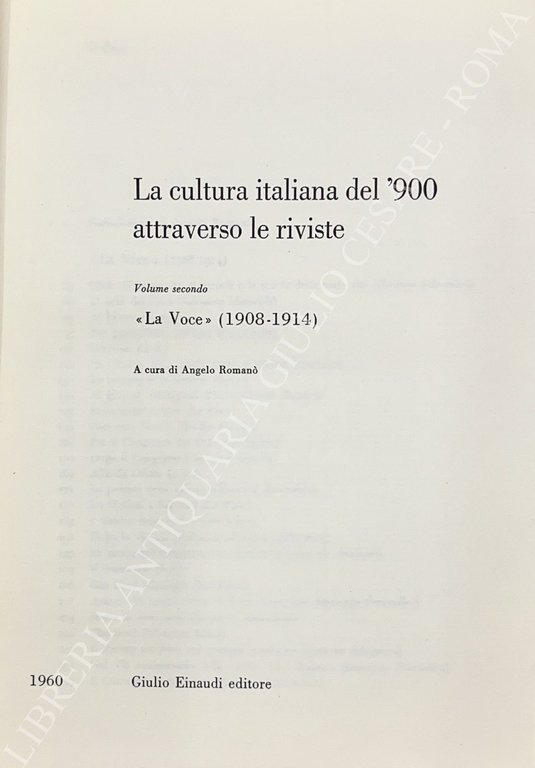 La cultura italiana del '900 attraverso le riviste. Vol. III … | Immagine Gallery 2