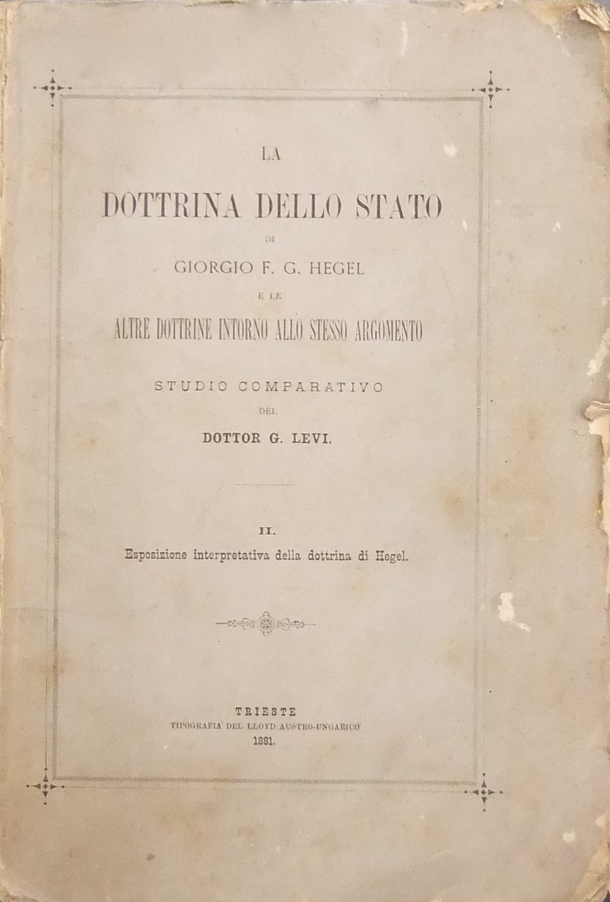 La dottrina dello Stato di Giorgio F. G. Hegel e … | Immagine principale