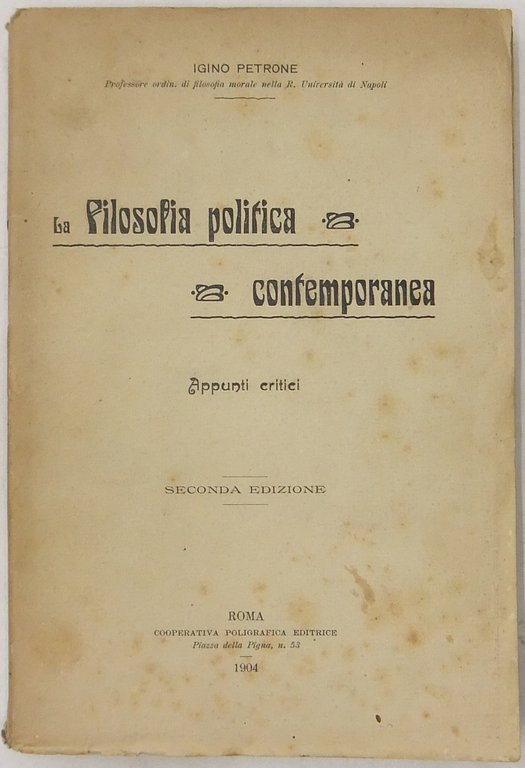 La filosofia politica contemporanea. Appunti critici | Immagine Gallery 2