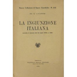 La ingiunzione italiana secondo il decreto del 24 luglio 1922 …