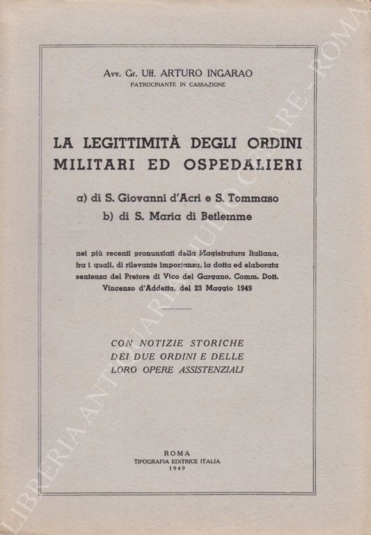 La legittimità degli ordini militari ed ospedalieri. A) di S. … | Immagine Gallery 2