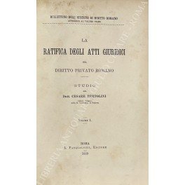 La ratifica degli atti giuridici nel diritto privato romano