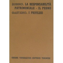 La responsabilità patrimoniale. Il pegno (Rubino). I privilegi (Gaetano)