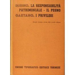 La responsabilità patrimoniale. Il pegno (Rubino). I privilegi (Gaetano) | Immagine principale