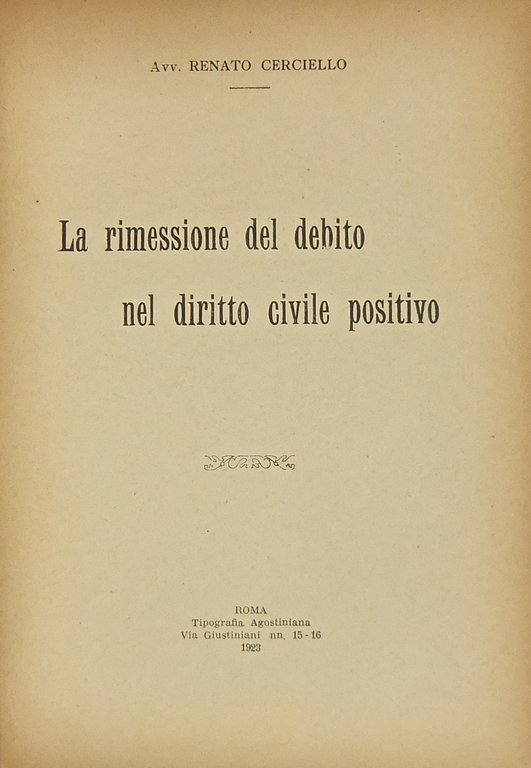 La rimessione del debito nel diritto civile positivo | Immagine Gallery 2