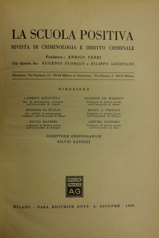 La Scuola Positiva. Rivista di criminologia e diritto criminale. Annata … | Immagine Gallery 2