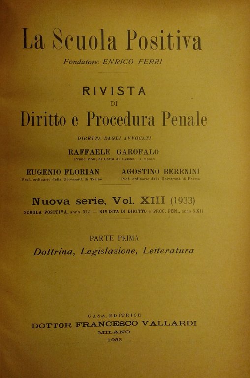 La Scuola Positiva. Rivista di diritto e procedura penale. Nuova … | Immagine Gallery 2