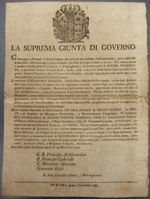 La suprema giunta di governo. Annuncio dei festeggiamenti in onore … | Immagine Gallery 2