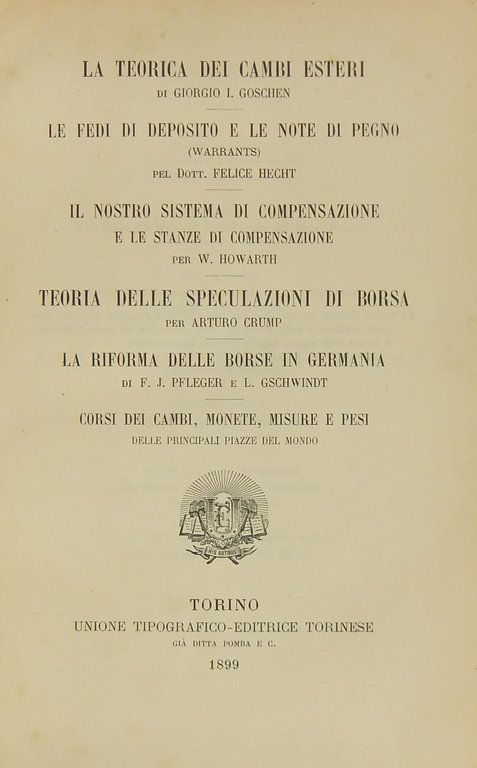 La teorica dei cambi esteri (Goschen). Le fedi di deposito … | Immagine Gallery 2