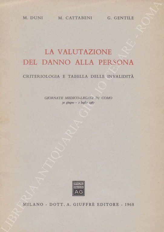 La valutazione del danno alla persona. Criteriologia e tabella delle … | Immagine Gallery 3