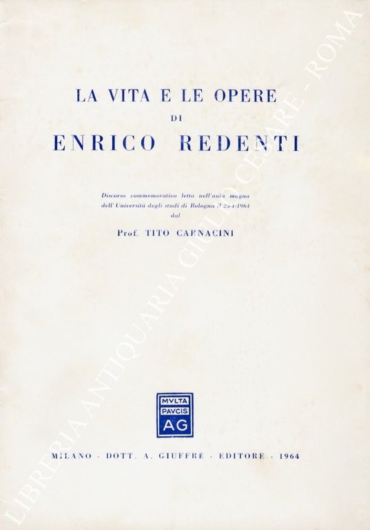 La vita e le opere di Enrico Redenti. Discorso commemorativo … | Immagine Gallery 2