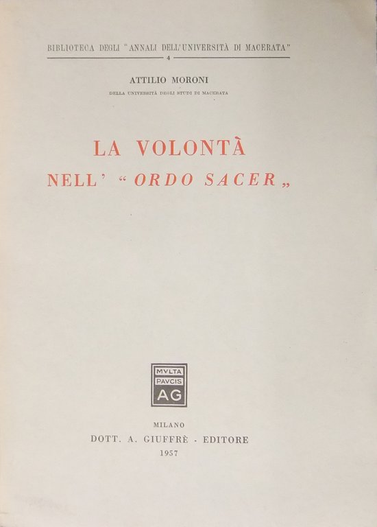 La volontˆ nell'"Ordo Sacer" | Immagine Gallery 2