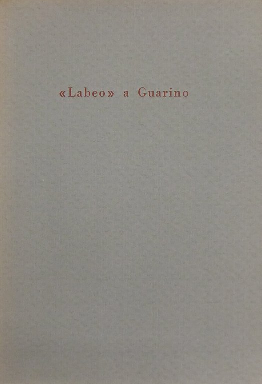 "Labeo" a Guarino. In occasione del XXV anno di insegnamento … | Immagine Gallery 2