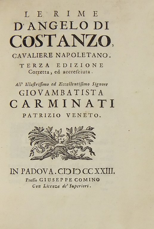 Le Rime d'Angelo Di Costanzo Cavaliere Napoletano | Immagine Gallery 2