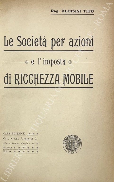 Le società per azioni e l'imposta di ricchezza mobile | Immagine Gallery 2