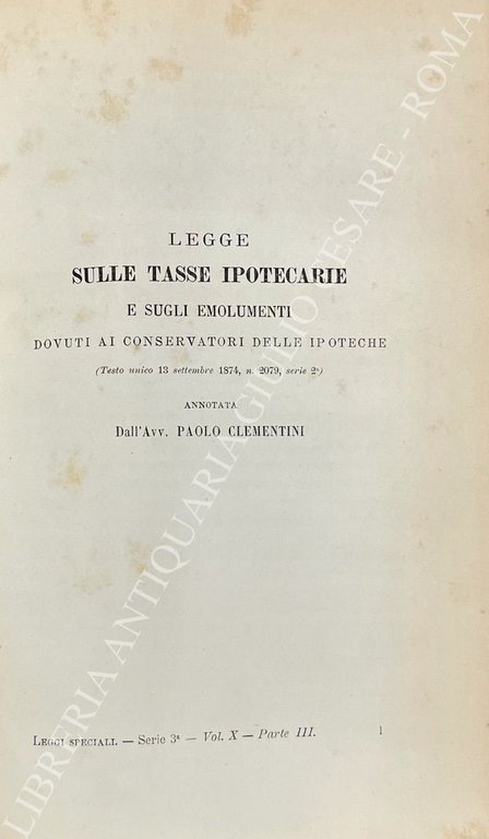 Leggi sulle tasse ipotecarie e sugli emolumenti dovuti ai conservatori … | Immagine Gallery 2