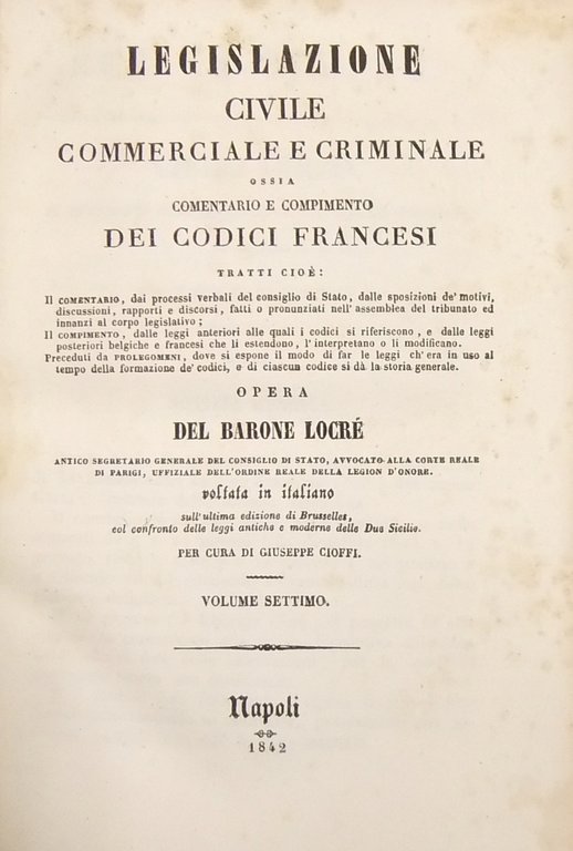 Legislazione civile commerciale e criminale. Vol. VII - Codice Civile. … | Immagine Gallery 2