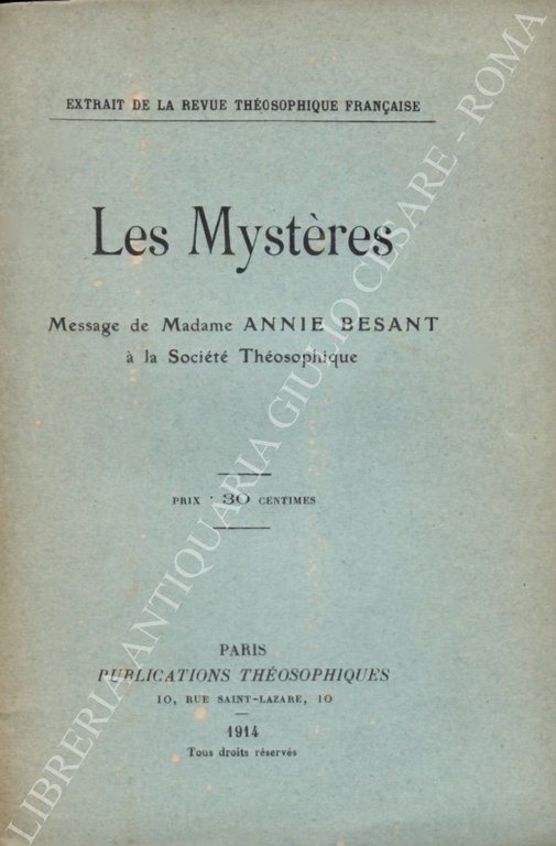 Les Mysteres. Message de Madame Annie Besant a la Societè … | Immagine Gallery 2