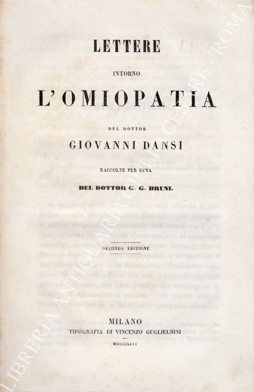 Lettere intorno l'omiopatia del dottor Giovanni Dansi raccolte per cura … | Immagine Gallery 2