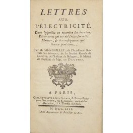 Lettres sur l'electricite. Dans lesquelles on examine les derniers Decouvertes …