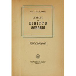 Lezioni di diritto agrario