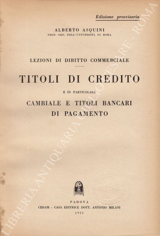 Lezioni di diritto commerciale. Titoli di credito e in particolare … | Immagine Gallery 2