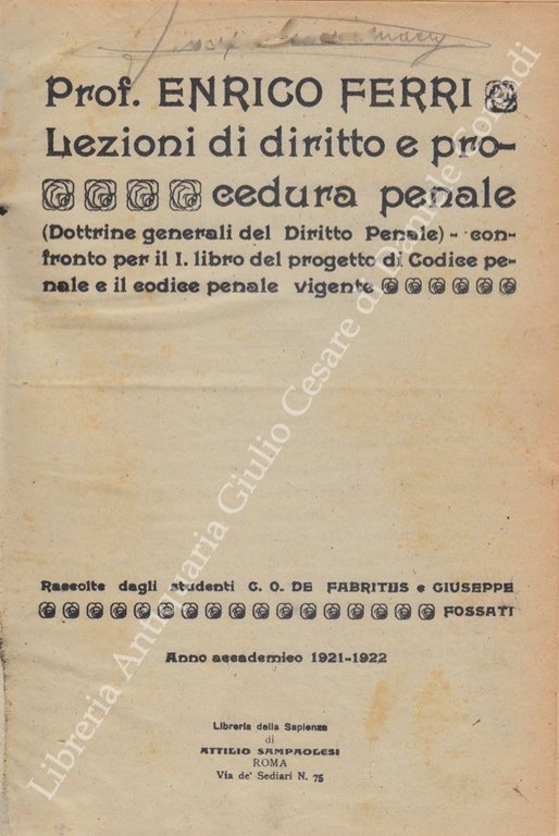 Lezioni di diritto e procedura penale. (Dottrine generali del diritto … | Immagine Gallery 2
