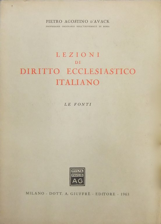 Lezioni di diritto ecclesiastico italiano. Le fonti | Immagine Gallery 2