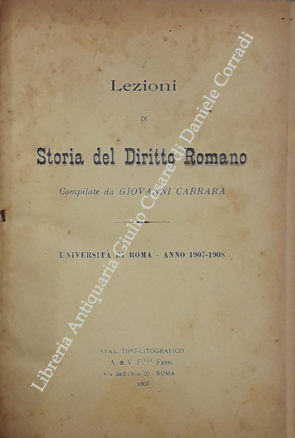 Lezioni di storia del diritto romano. Università di Roma. Anno … | Immagine Gallery 2