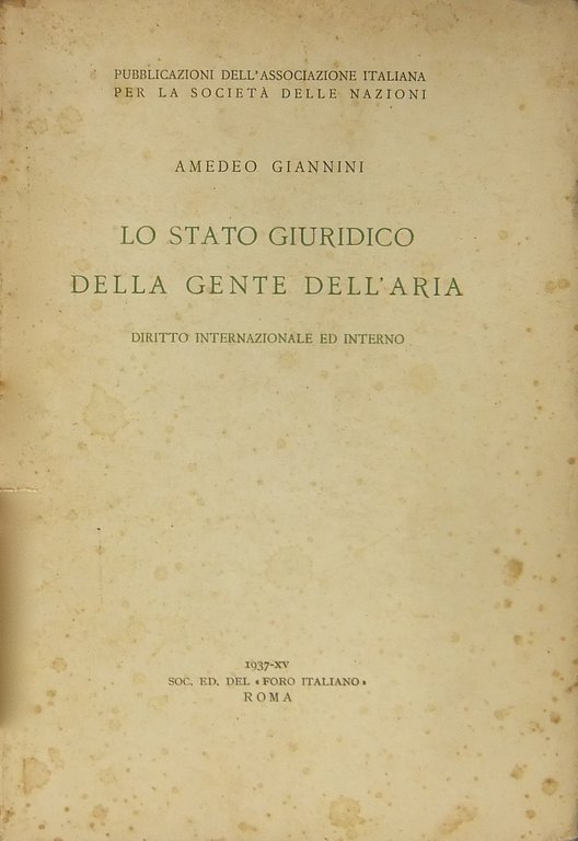 Lo stato giuridico della gente dell'aria. Diritto internazionale ed interno | Immagine Gallery 2