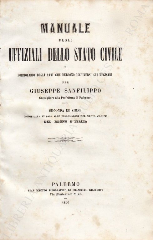 Manuale degli uffiziali dello stato civile e formolario degli atti … | Immagine Gallery 2