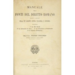 Manuale delle fonti del diritto romano secondo i risultati della …