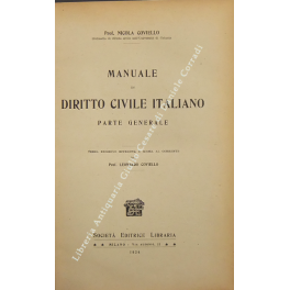 Manuale di diritto civile italiano. Parte generale (unico pubblicato)