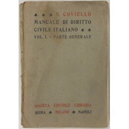 Manuale di diritto civile italiano. Parte generale (unico pubblicato)